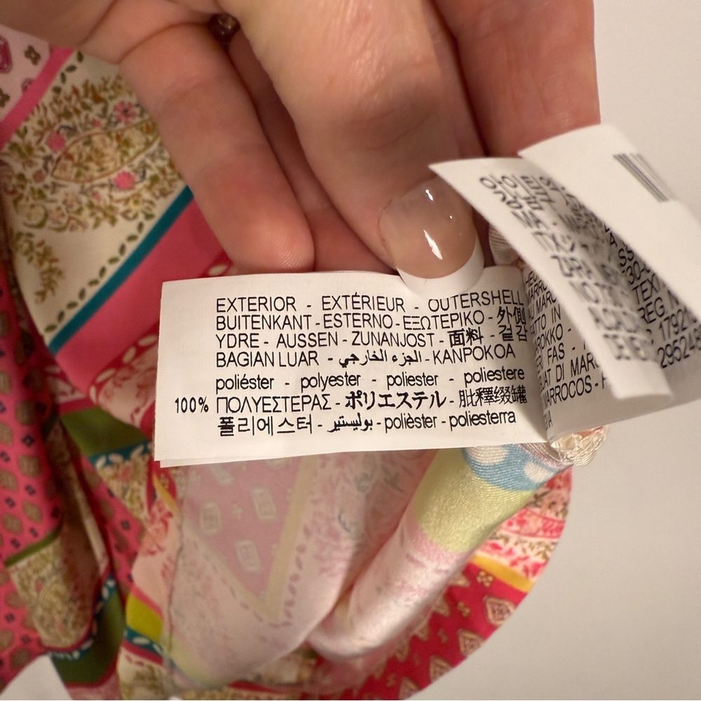 Zara Pink Green Patterned Mini Dress - Picture 8 of 8